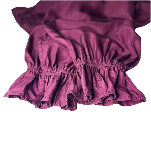 Johnny Was Workshop XL Purple Silk Peacock Quito Blouse Embroidery Button V Neck - Picture 9 of 12